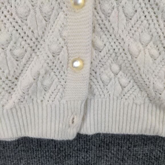 Vintage Sidney Gould Button Front Cardigan Sweater Womens Size L White Made USA - Picture 10 of 13